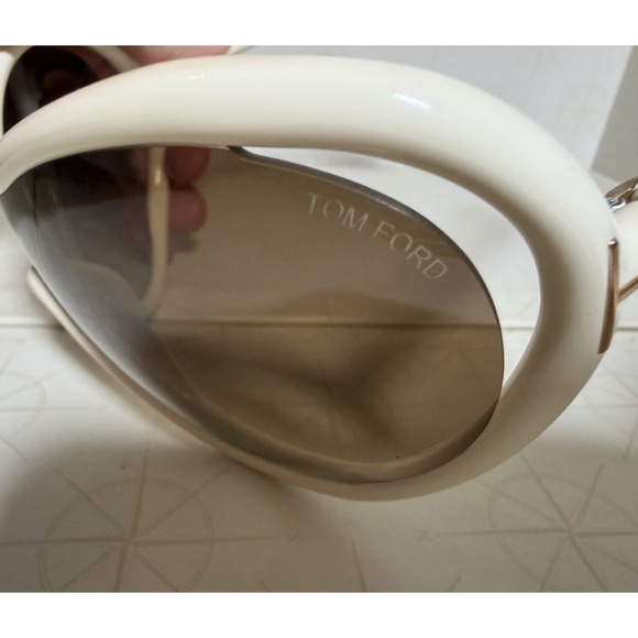 Rare Archive Tom Ford FT267 Grant 25F Shield Women\'s Sunglasses Ivory w/Case